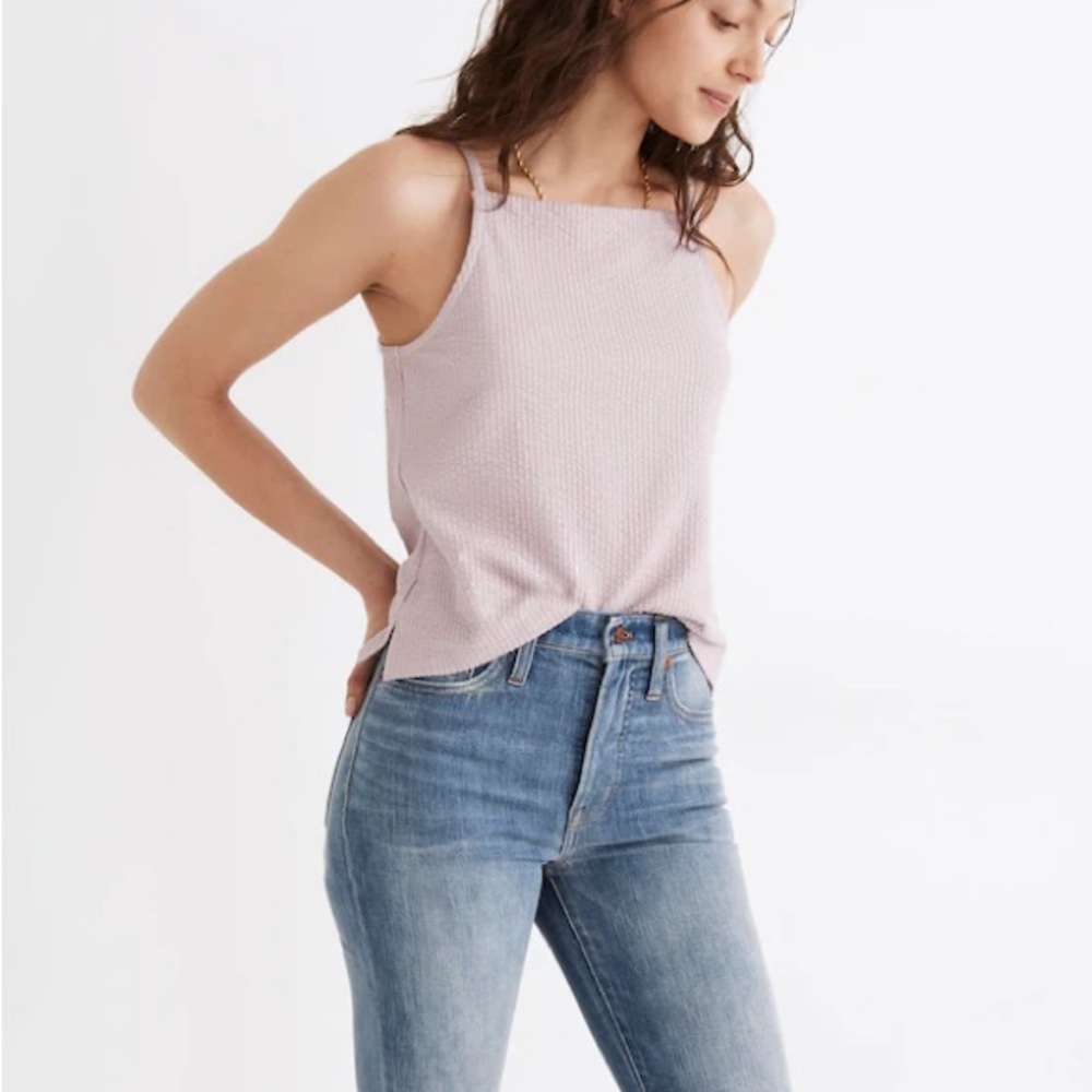 Madewell Seersucker Apron Tank Top size L